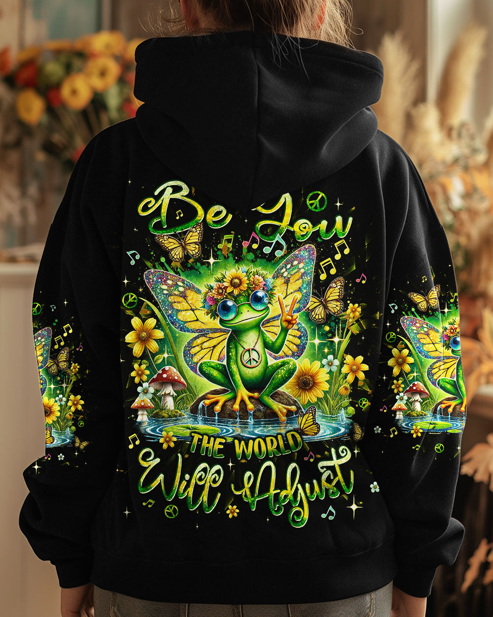 BE YOU THE WORLD WILL ADJUST FROG ALL OVER PRINT - TLPQ1410244