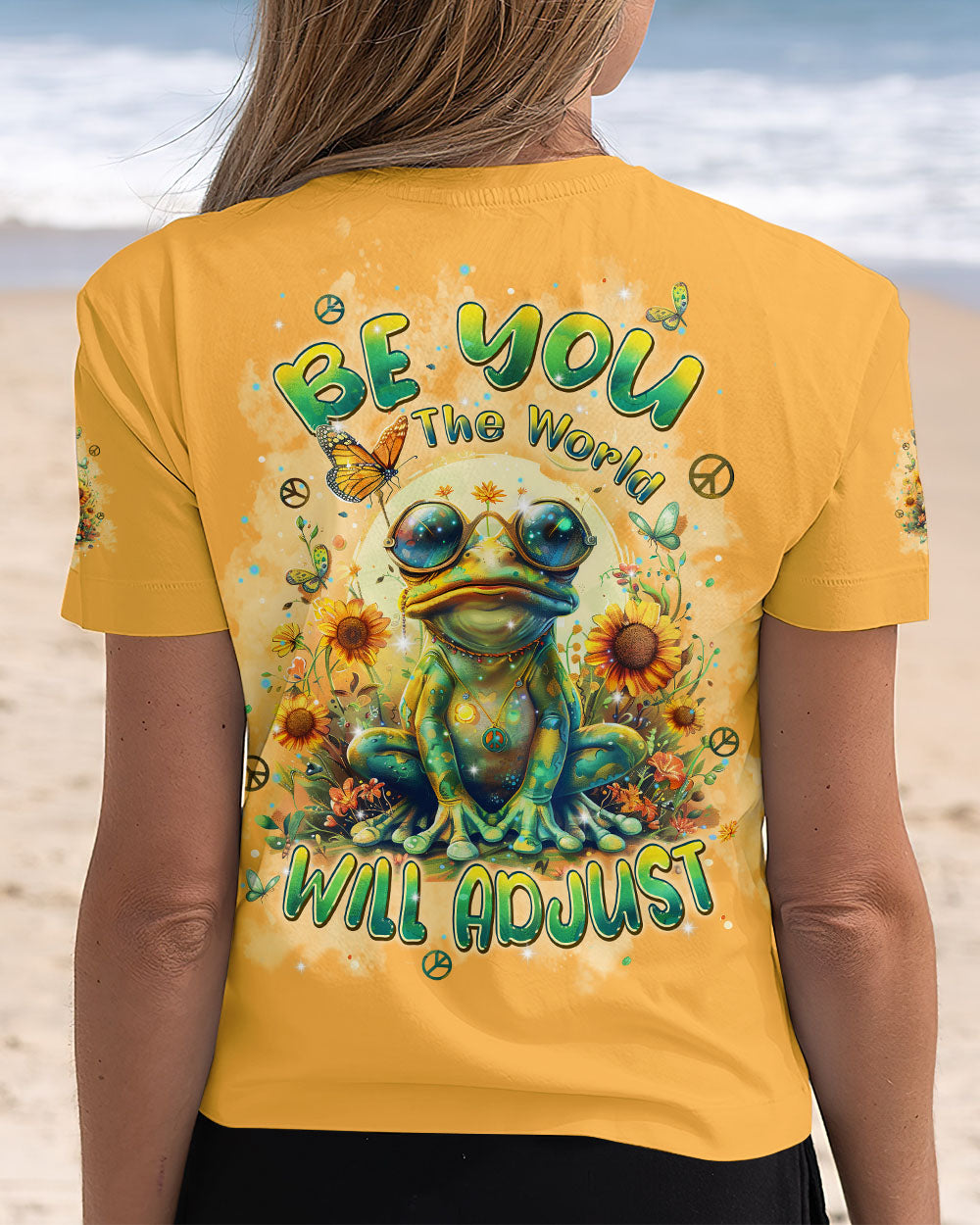 BE YOU THE WORLD WILL ADJUST FROG ALL OVER PRINT - TLPQ1609242