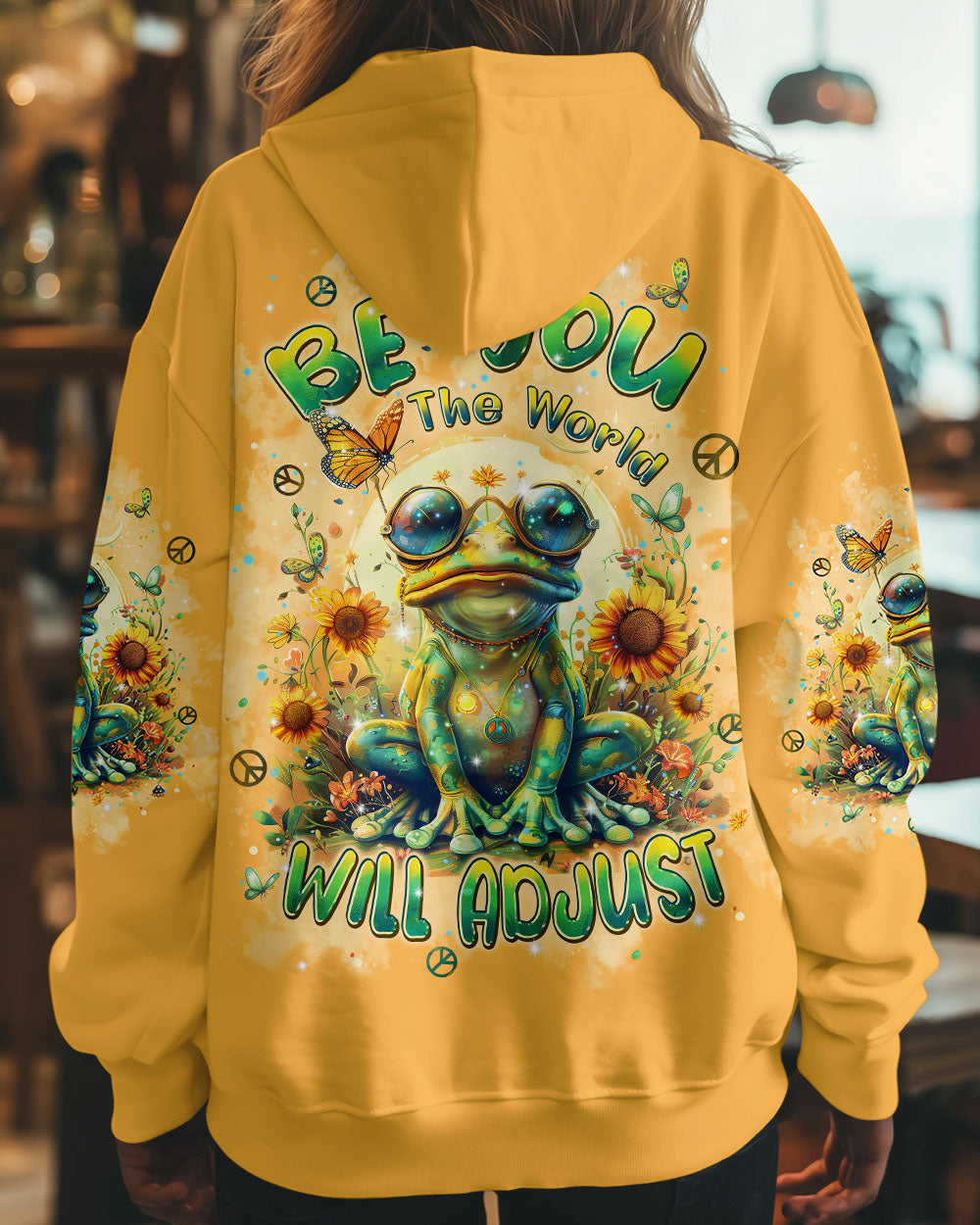 BE YOU THE WORLD WILL ADJUST FROG ALL OVER PRINT - TLPQ1609242
