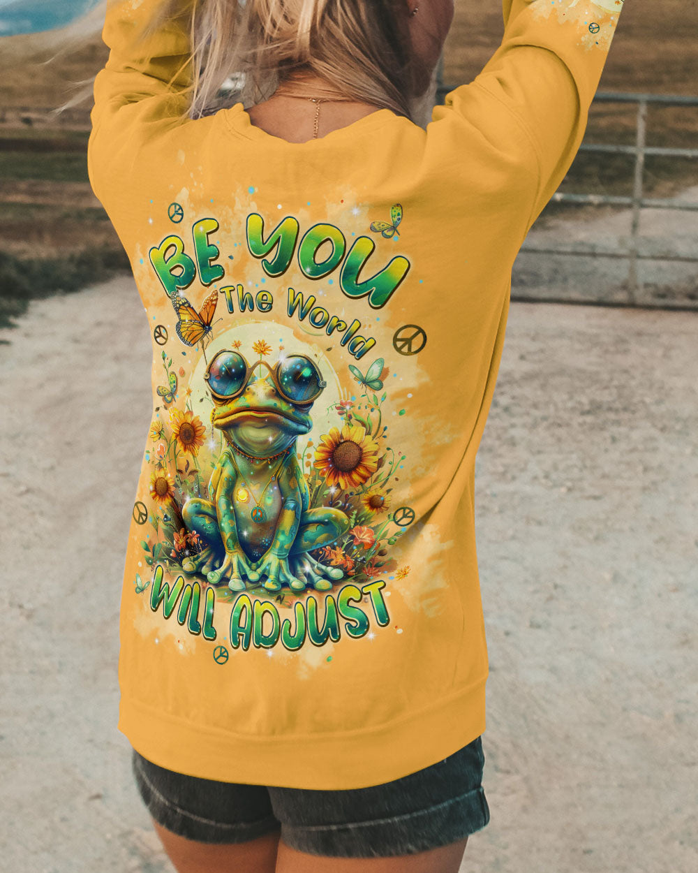 BE YOU THE WORLD WILL ADJUST FROG ALL OVER PRINT - TLPQ1609242