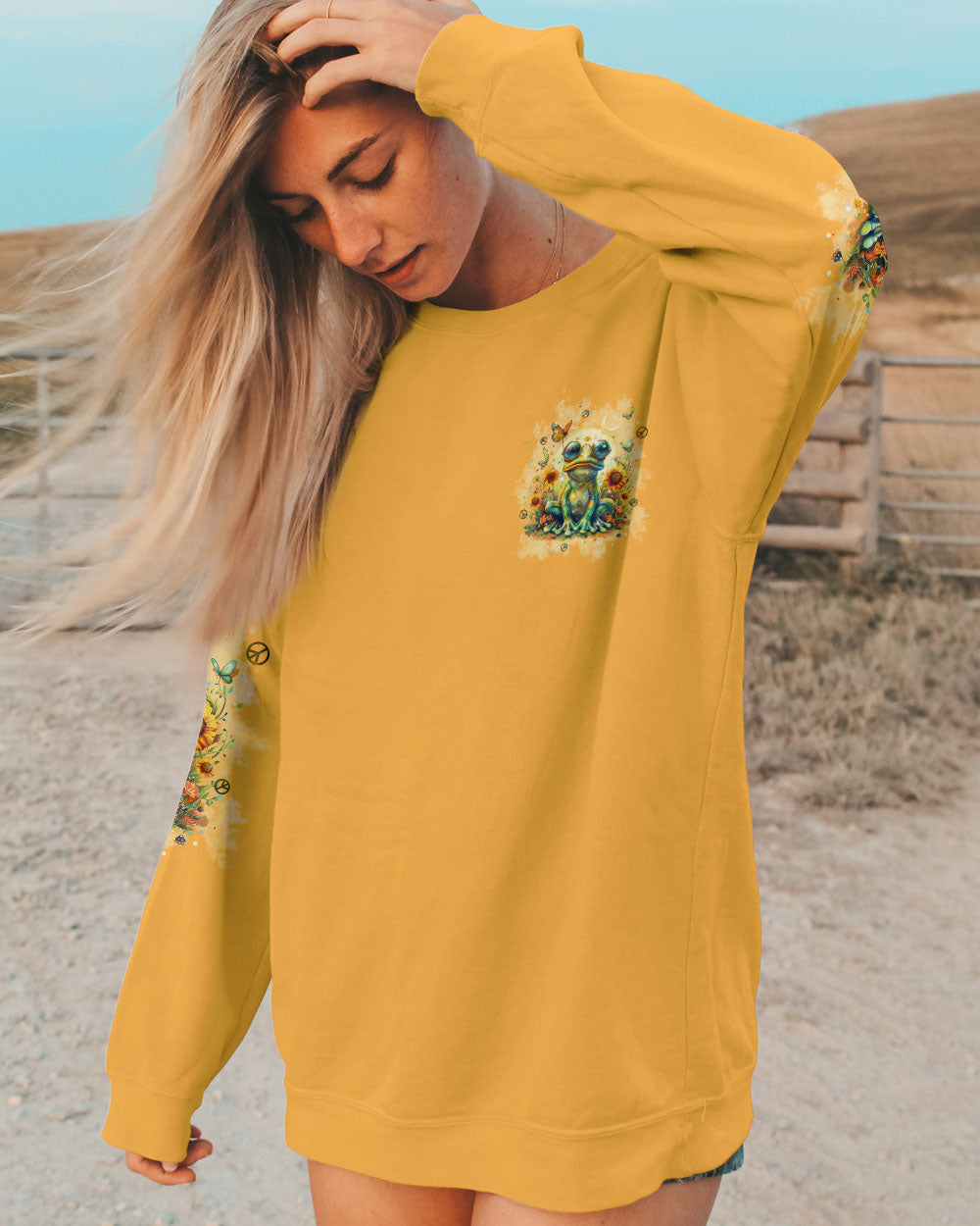 BE YOU THE WORLD WILL ADJUST FROG ALL OVER PRINT - TLPQ1609242