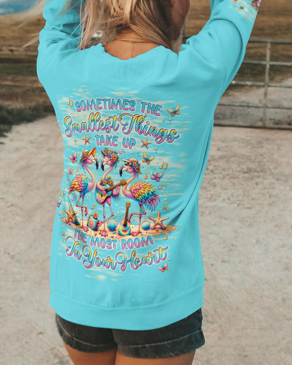 SOMETIMES THE SMALLEST THINGS FLAMINGO ALL OVER PRINT - TLPQ1706245