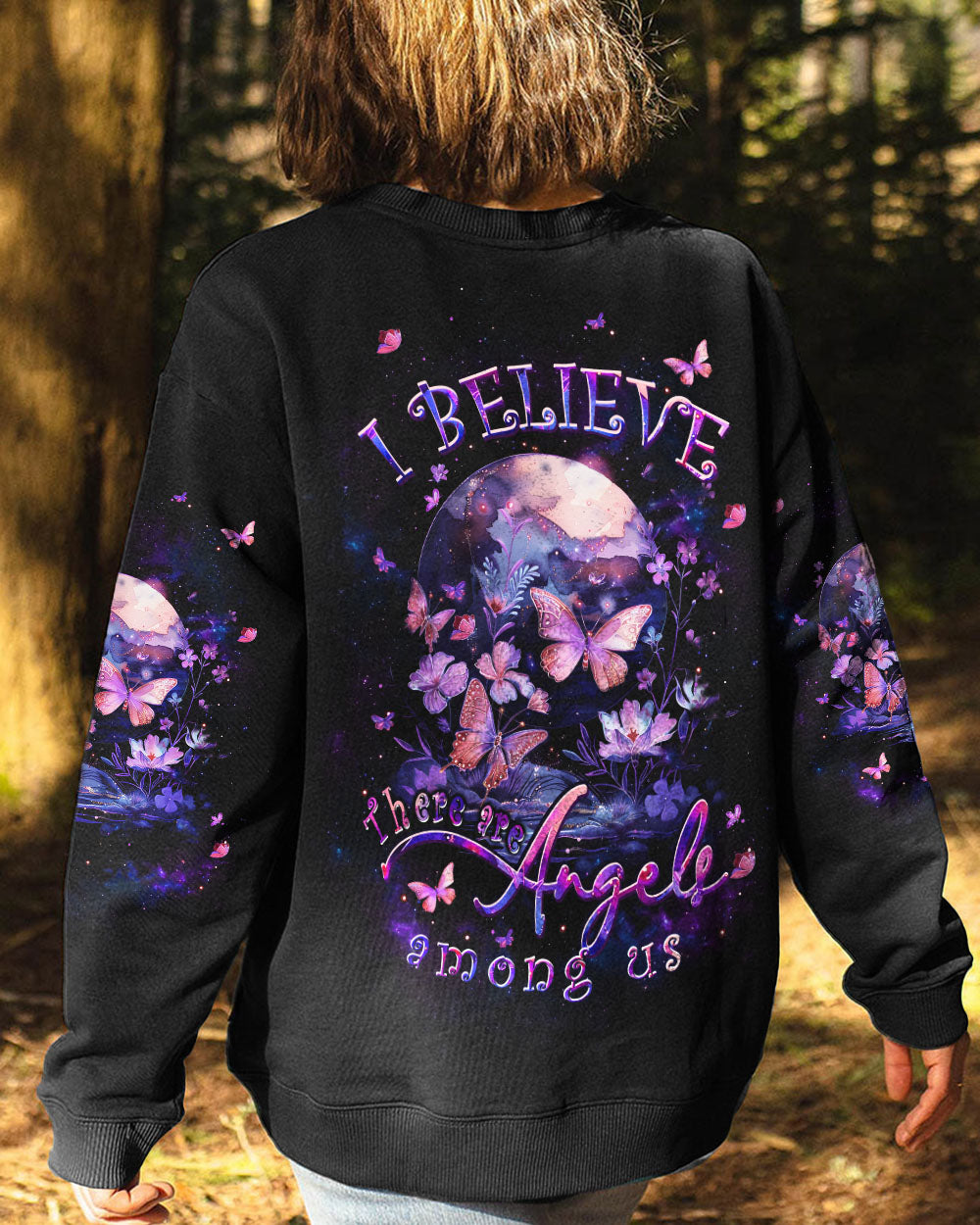 I BELIEVE THERE ARE ANGELS AMONG US BUTTERFLY ALL OVER PRINT - TLPQ1803241