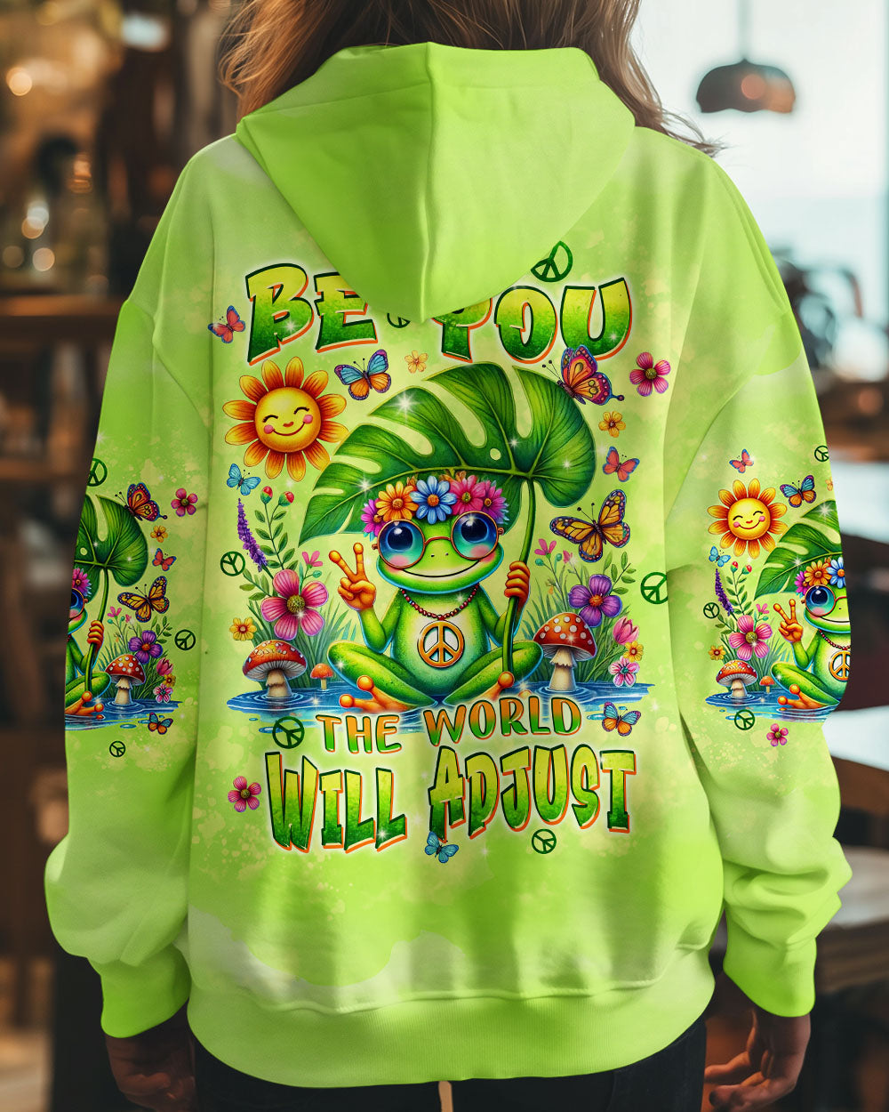 BE YOU THE WORLD WILL ADJUST FROG ALL OVER PRINT - TLPQ1909242