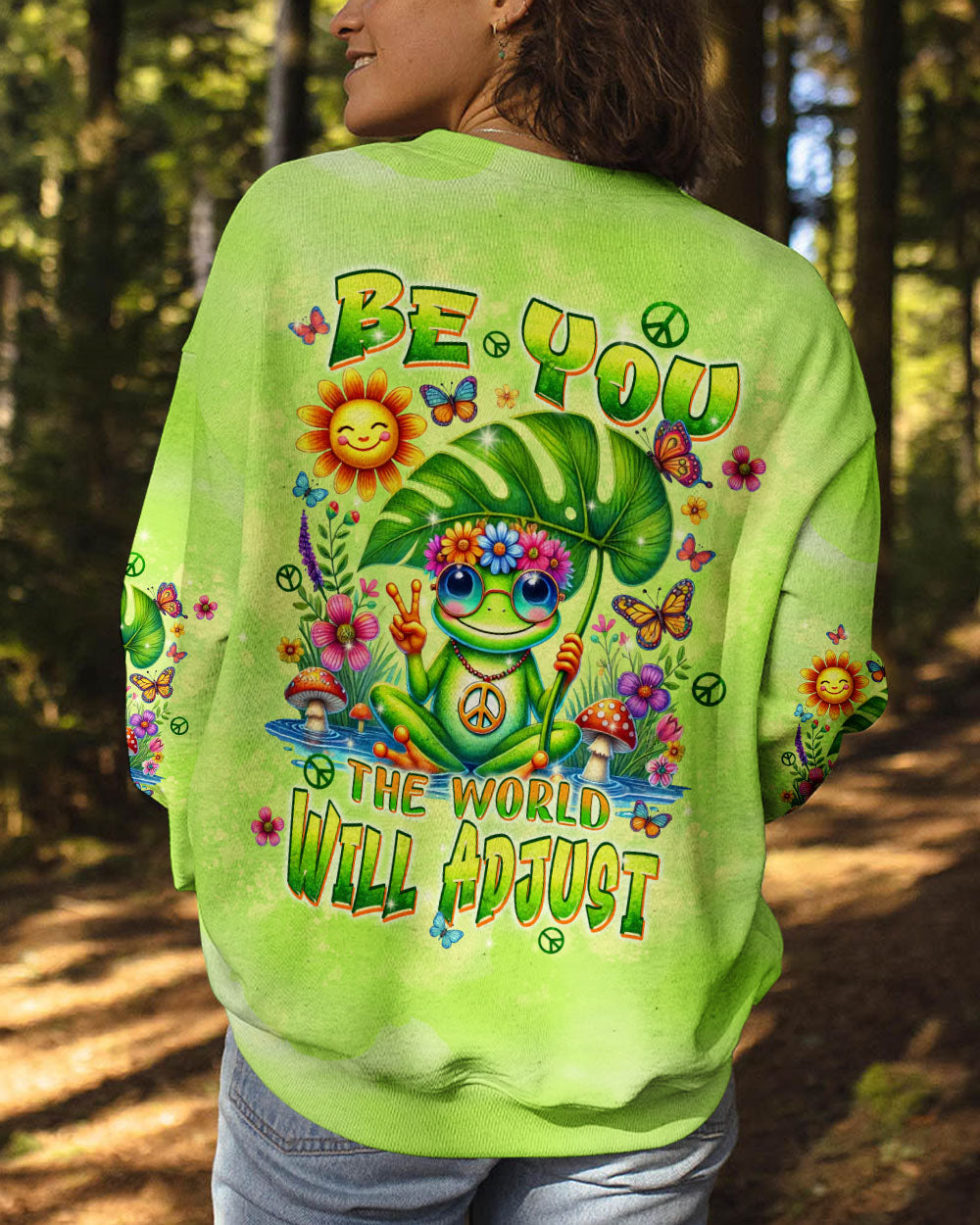 BE YOU THE WORLD WILL ADJUST FROG ALL OVER PRINT - TLPQ1909242