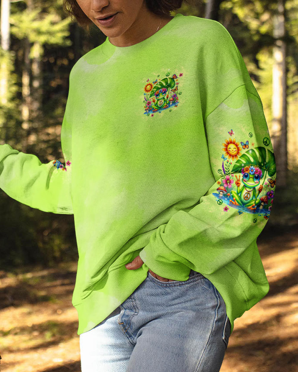 BE YOU THE WORLD WILL ADJUST FROG ALL OVER PRINT - TLPQ1909242