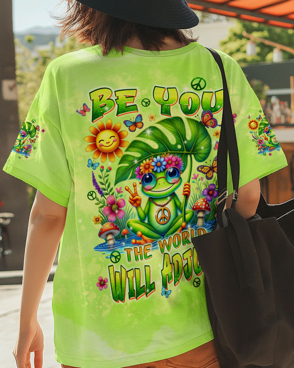 BE YOU THE WORLD WILL ADJUST FROG ALL OVER PRINT - TLPQ1909242
