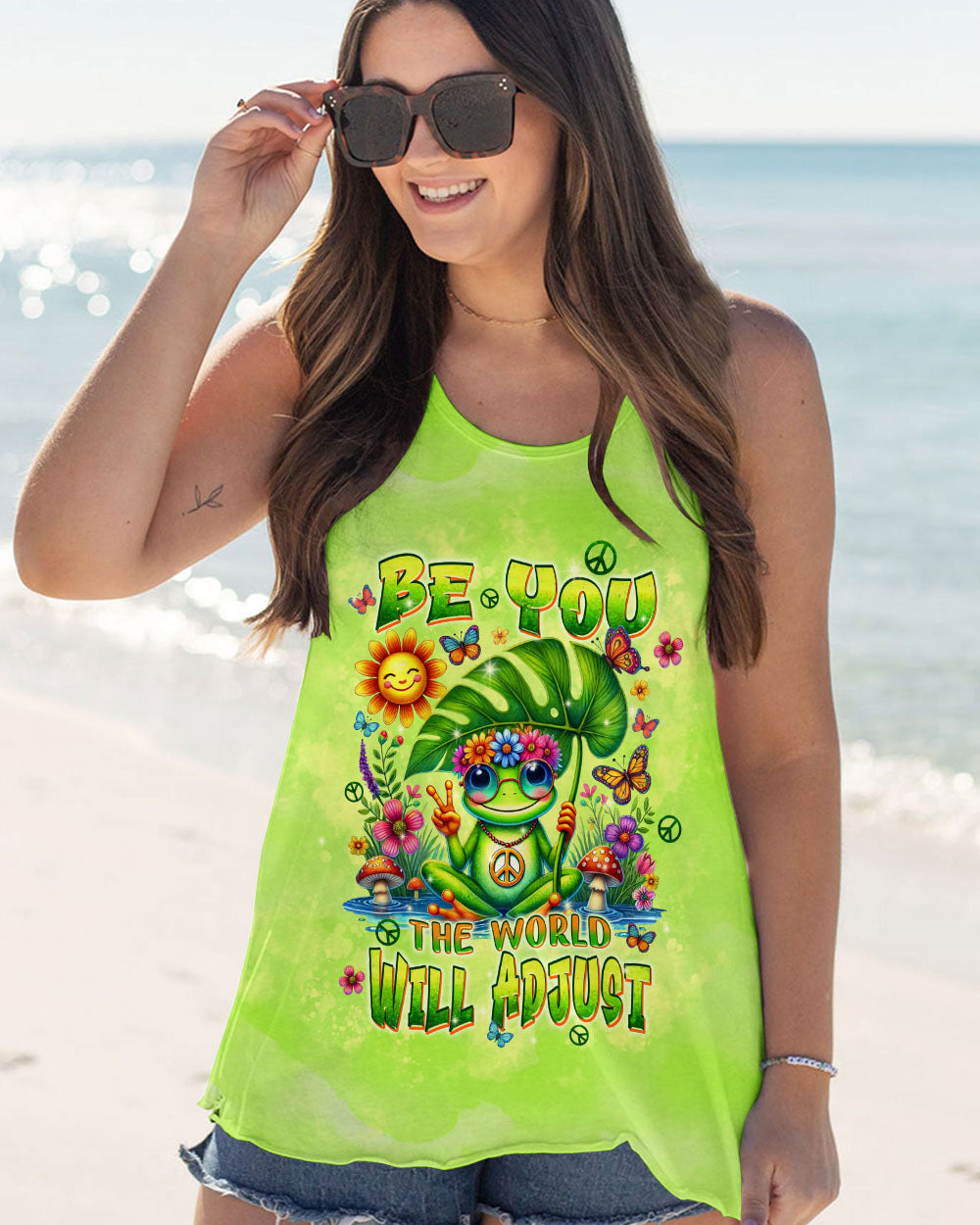 BE YOU THE WORLD WILL ADJUST FROG ALL OVER PRINT - TLPQ1909242