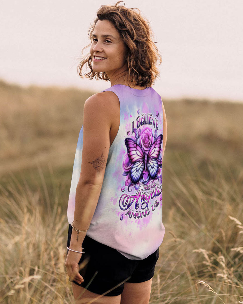 I BELIEVE THERE ARE ANGELS AMONG US BUTTERFLY ALL OVER PRINT - TLPQ2509243