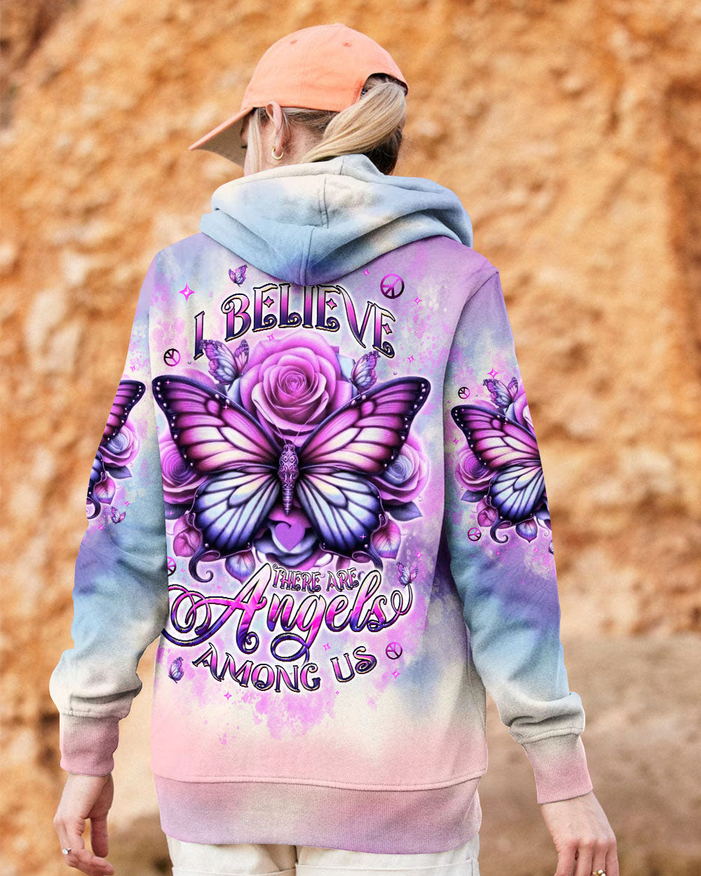 I BELIEVE THERE ARE ANGELS AMONG US BUTTERFLY ALL OVER PRINT - TLPQ2509243