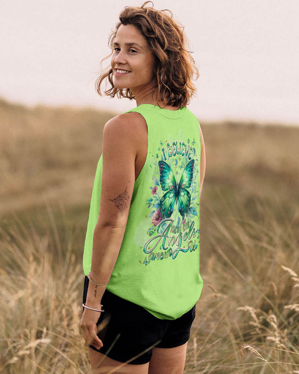 I BELIEVE THERE ARE ANGELS AMONG US BUTTERFLY ALL OVER PRINT - TLPQ2603242