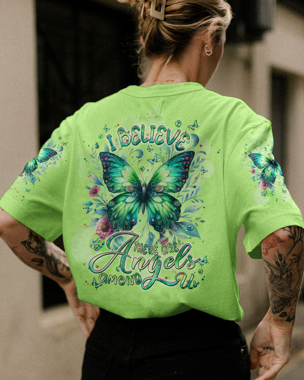 I BELIEVE THERE ARE ANGELS AMONG US BUTTERFLY ALL OVER PRINT - TLPQ2603242
