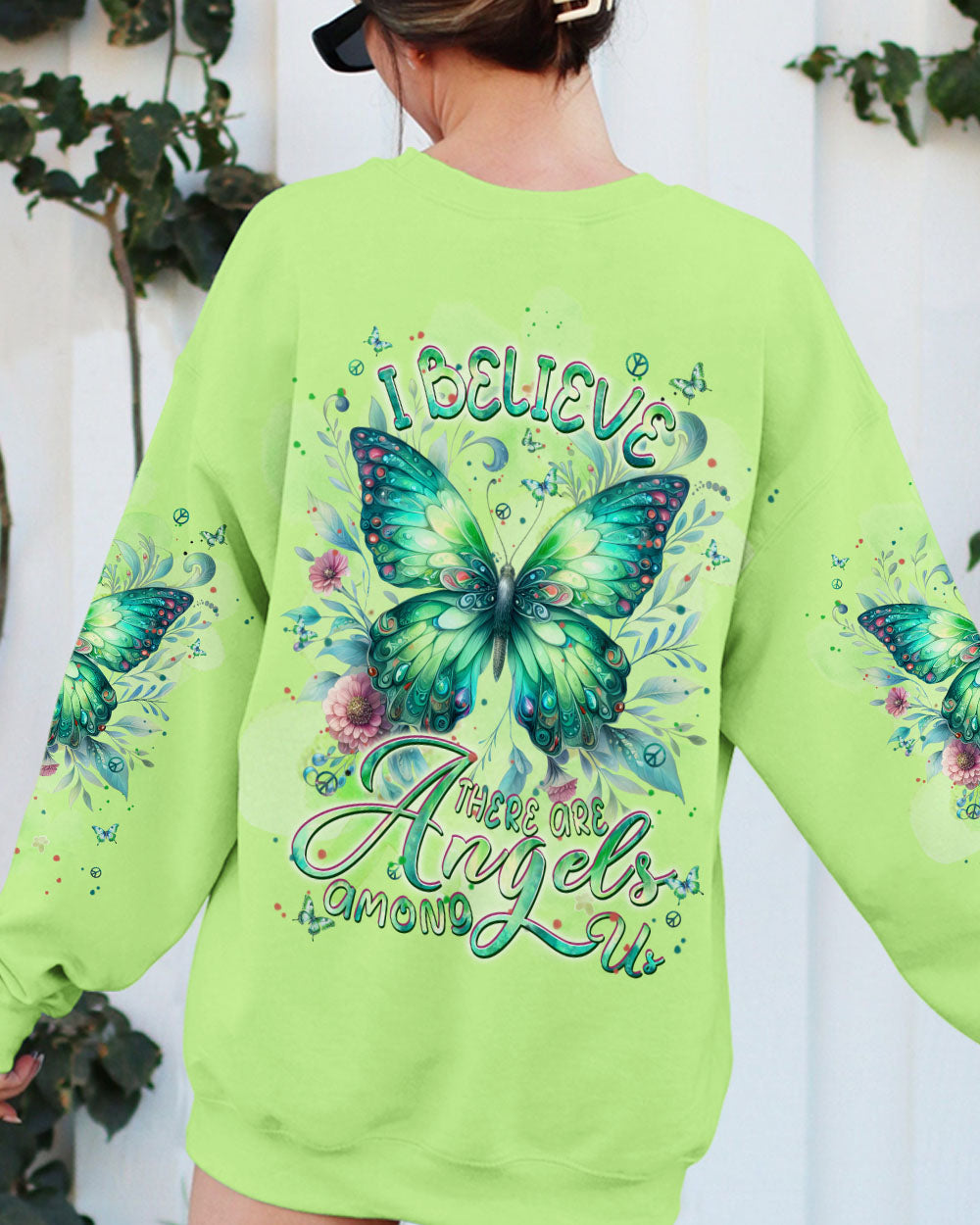 I BELIEVE THERE ARE ANGELS AMONG US BUTTERFLY ALL OVER PRINT - TLPQ2603242