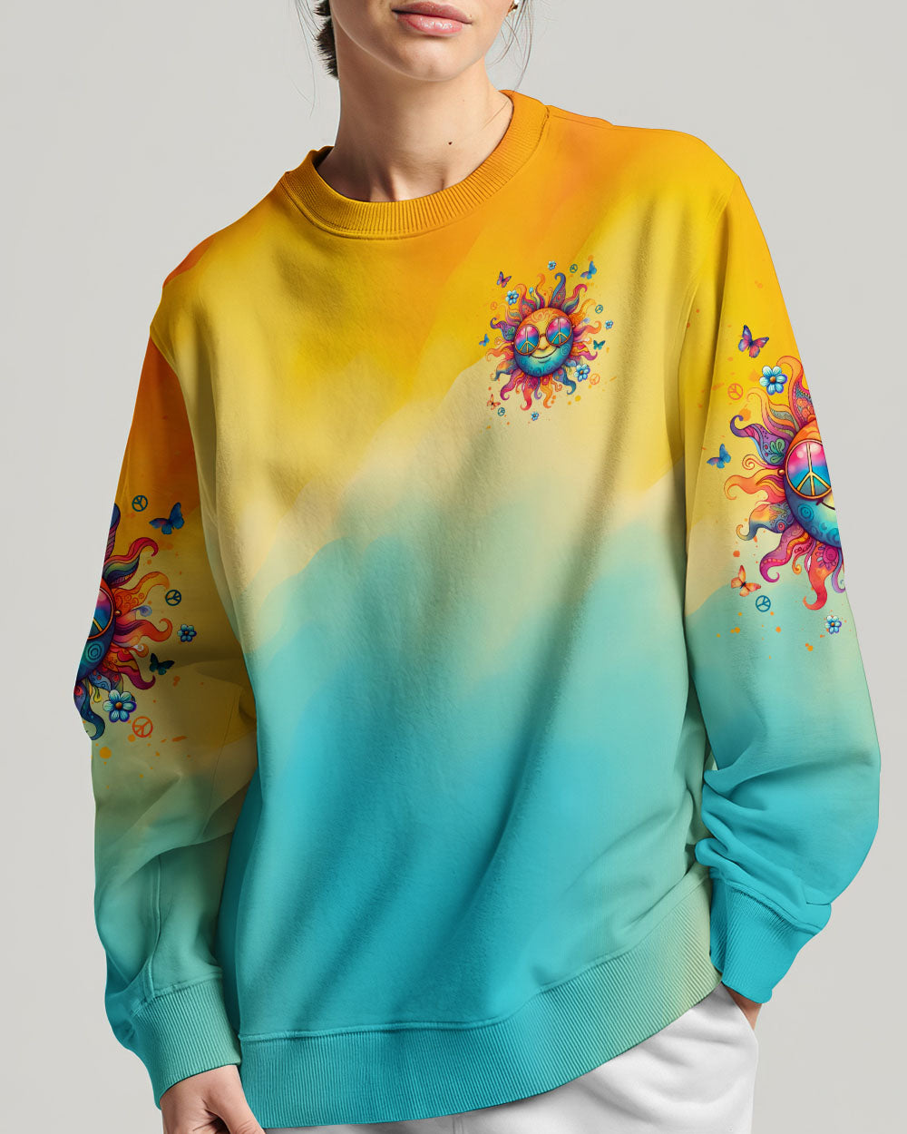 BE YOU THE WORLD WILL ADJUST HIPPIE SUN ALL OVER PRINT - TLPQ2606241