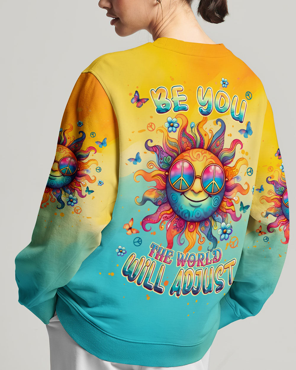 BE YOU THE WORLD WILL ADJUST HIPPIE SUN ALL OVER PRINT - TLPQ2606241