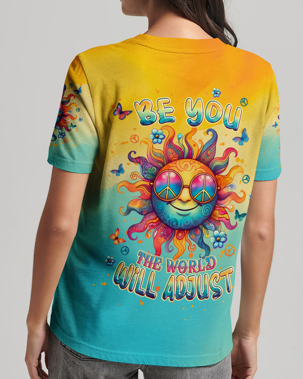 BE YOU THE WORLD WILL ADJUST HIPPIE SUN ALL OVER PRINT - TLPQ2606241
