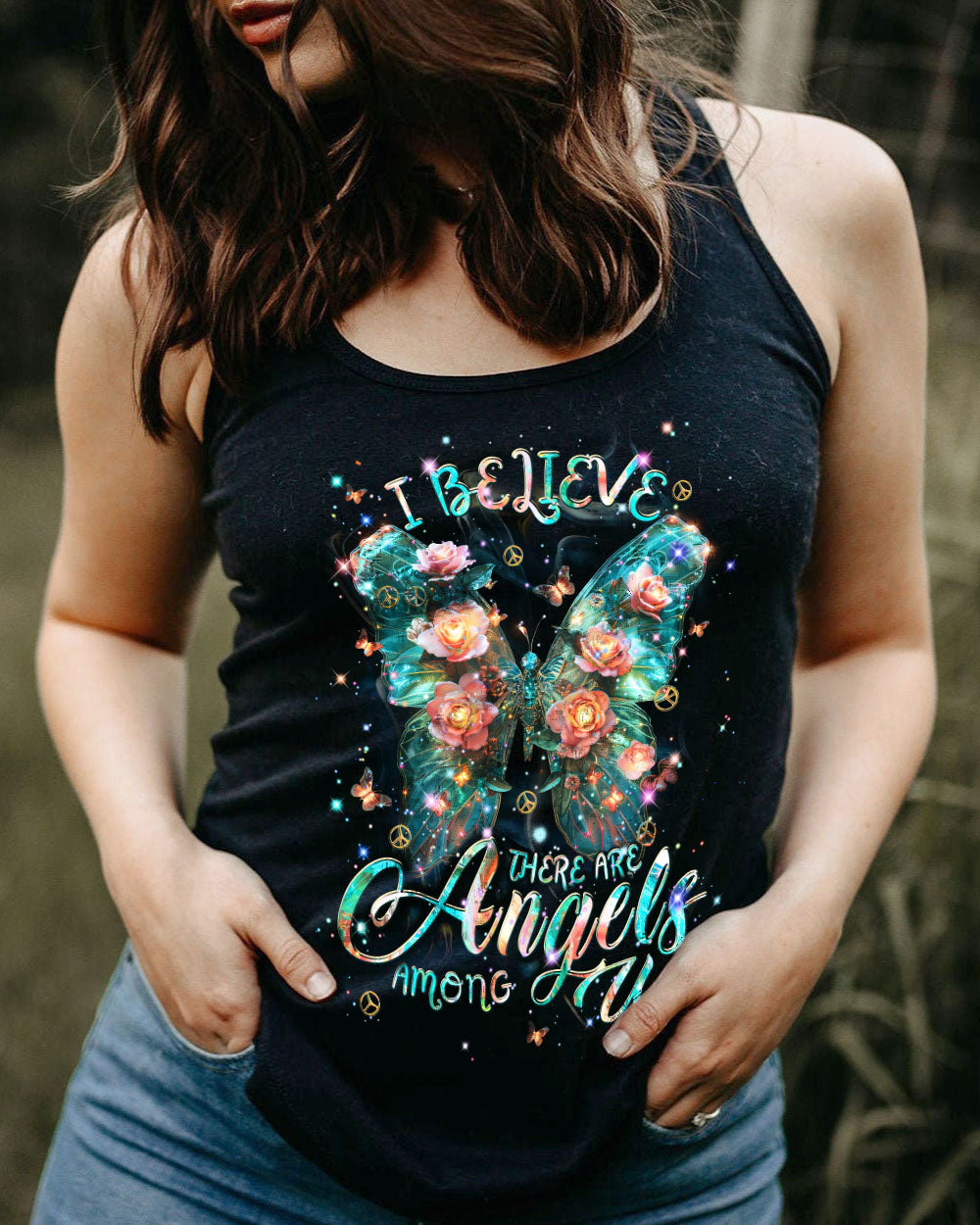 I BELIEVE THERE ARE ANGELS AMONG US WINGS ALL OVER PRINT - TLPQ3003241