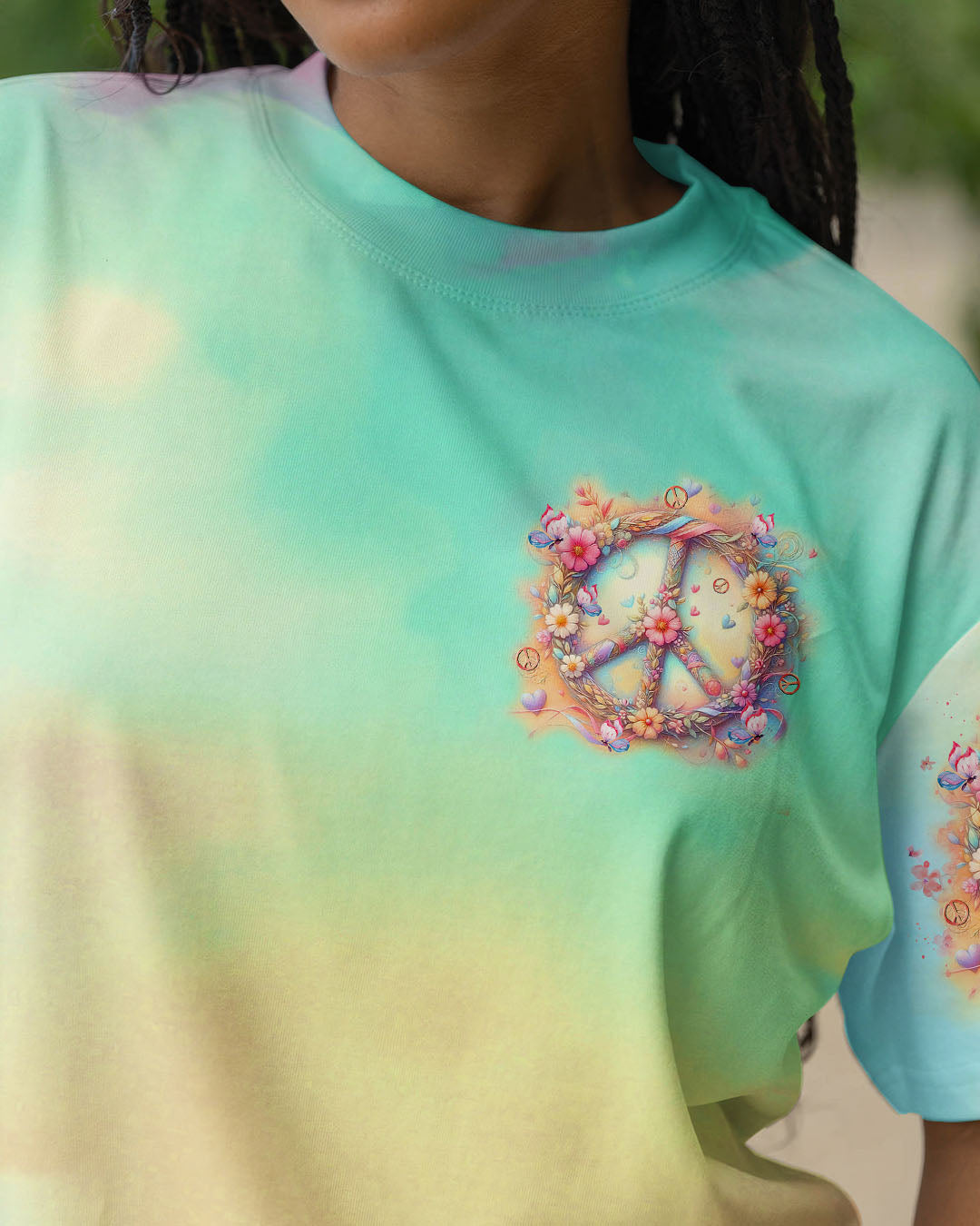 IMAGINE ALL THE PEOPLE LIVING LIFE IN PEACE TIE DYE ALL OVER PRINT  - TLTR0104254