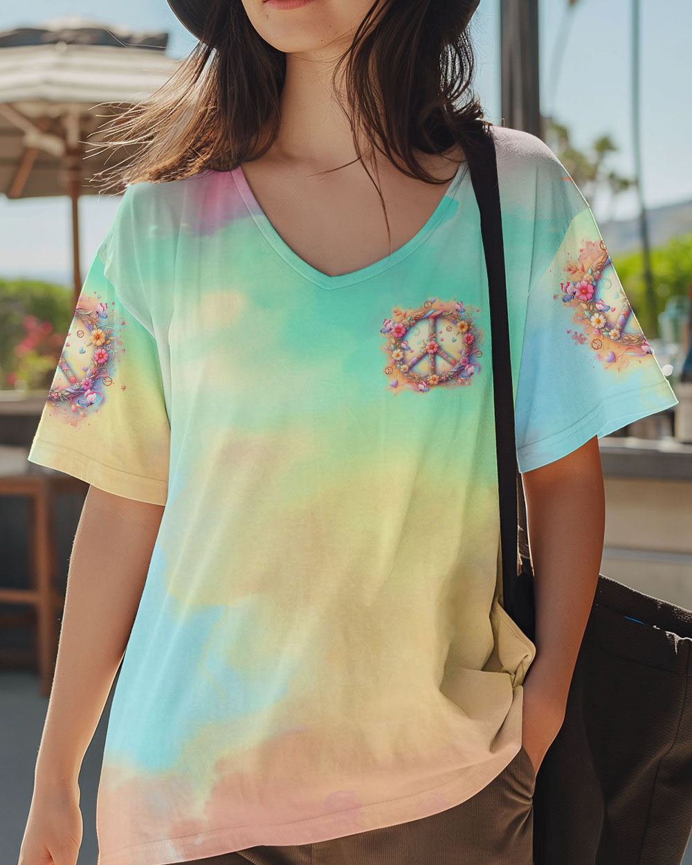 IMAGINE ALL THE PEOPLE LIVING LIFE IN PEACE TIE DYE ALL OVER PRINT  - TLTR0104254
