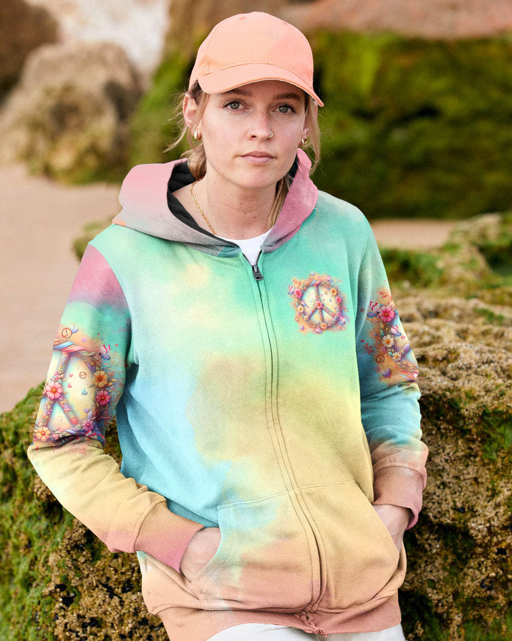 IMAGINE ALL THE PEOPLE LIVING LIFE IN PEACE TIE DYE ALL OVER PRINT  - TLTR0104254