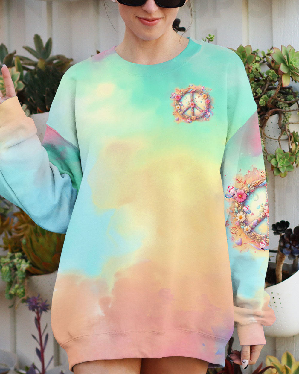 IMAGINE ALL THE PEOPLE LIVING LIFE IN PEACE TIE DYE ALL OVER PRINT  - TLTR0104254