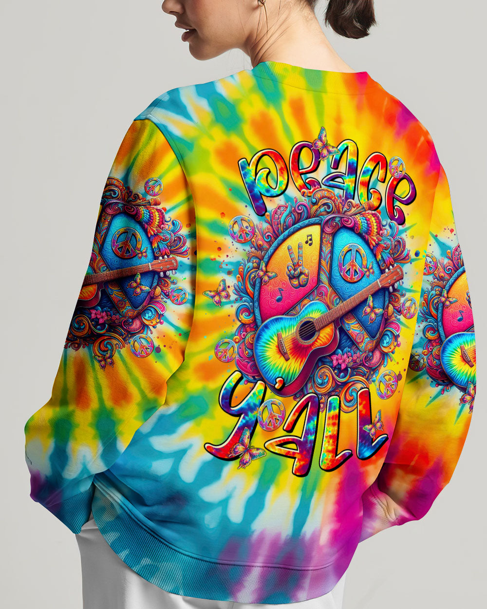 PEACE Y' ALL TIE DYE ALL OVER PRINT - TLTR0107243