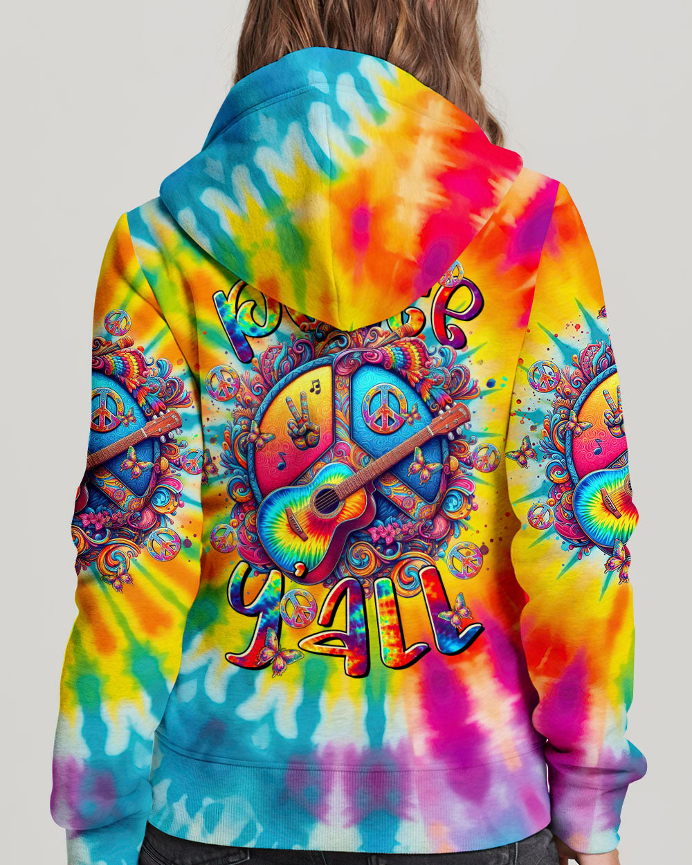 PEACE Y' ALL TIE DYE ALL OVER PRINT - TLTR0107243
