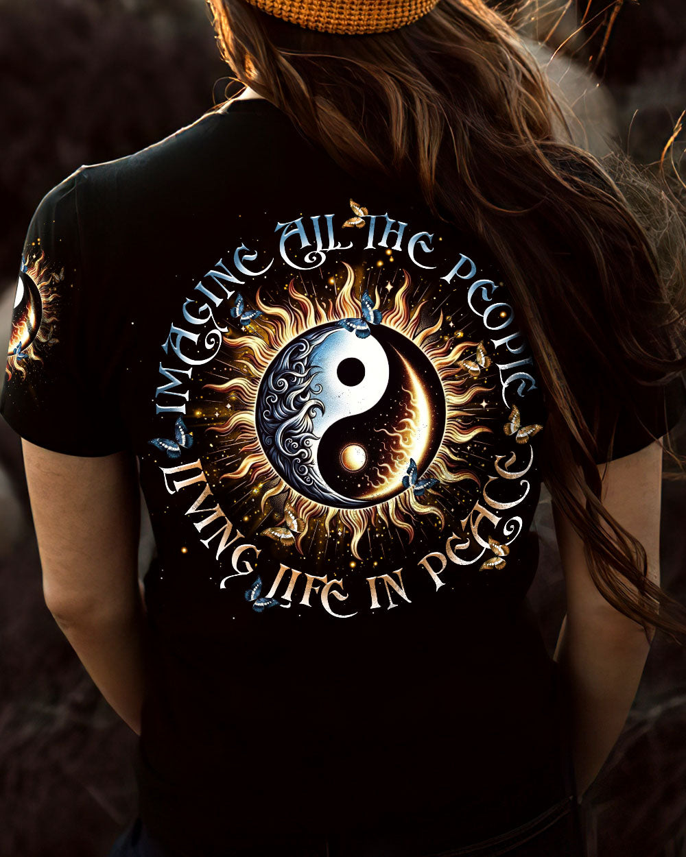 IMAGINE ALL THE PEOPLE LIVING LIFE IN PEACE YINYANG ALL OVER PRINT  - TLTR0312244