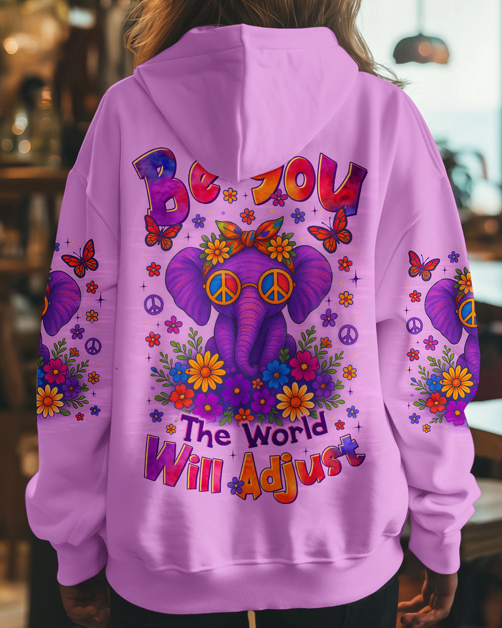 BE YOU THE WORLD WILL ADJUST ELEPHANT ALL OVER PRINT - TLTR0406252