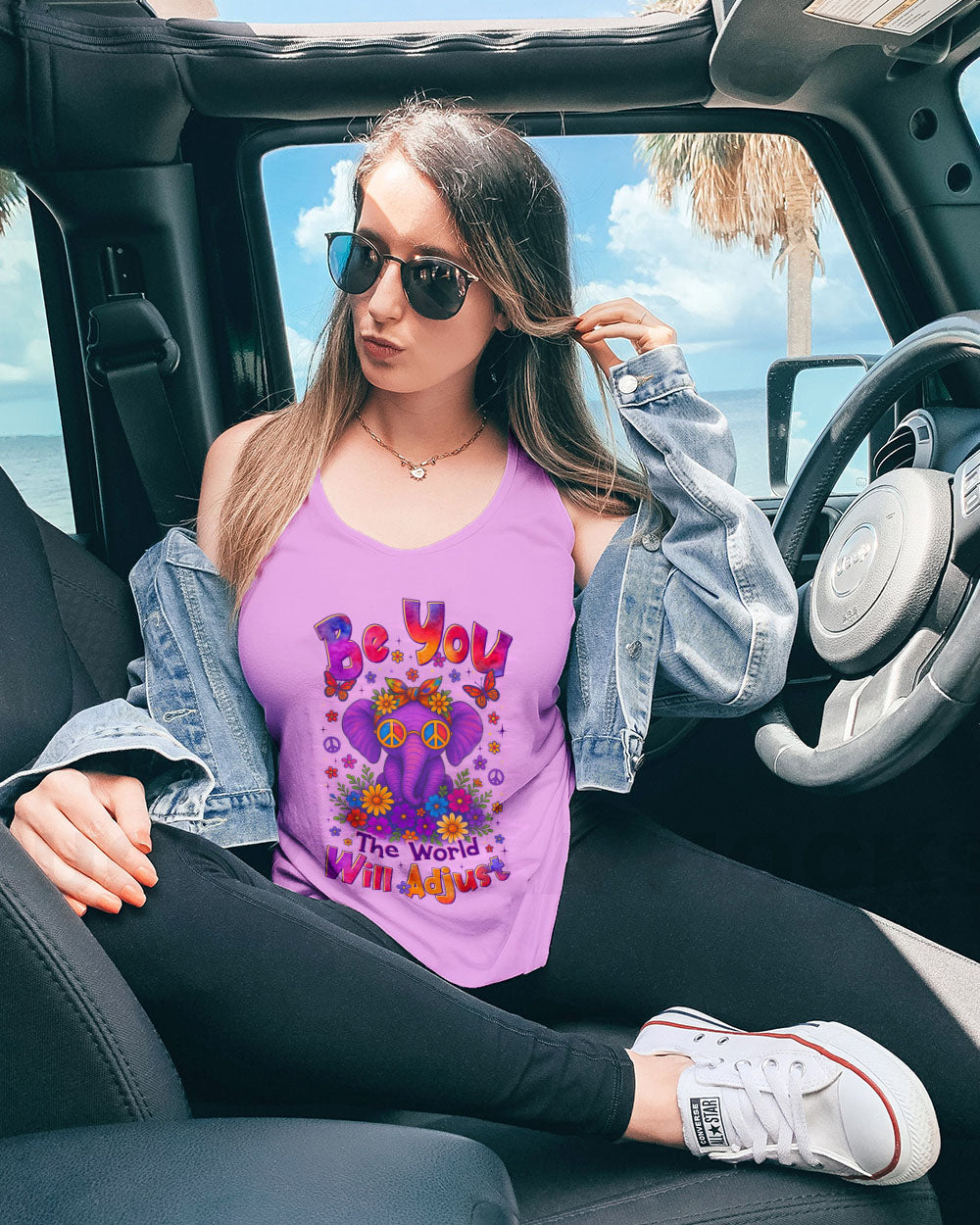 BE YOU THE WORLD WILL ADJUST ELEPHANT ALL OVER PRINT - TLTR0406252