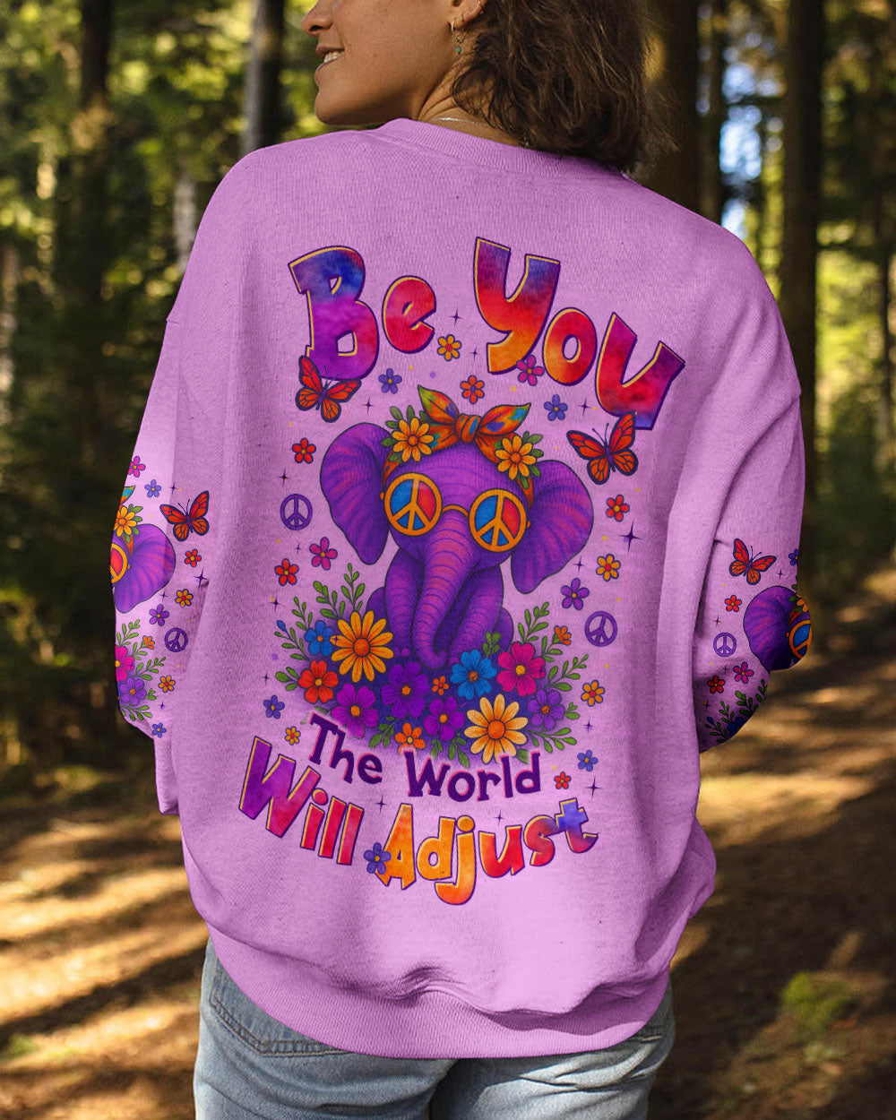 BE YOU THE WORLD WILL ADJUST ELEPHANT ALL OVER PRINT - TLTR0406252