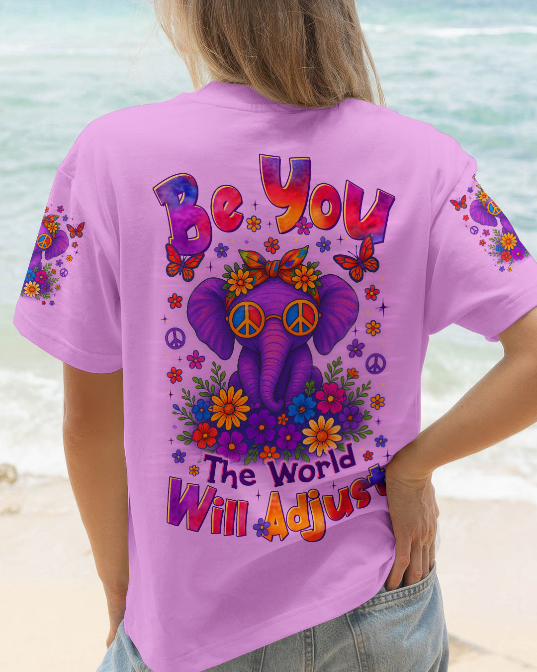 BE YOU THE WORLD WILL ADJUST ELEPHANT ALL OVER PRINT - TLTR0406252