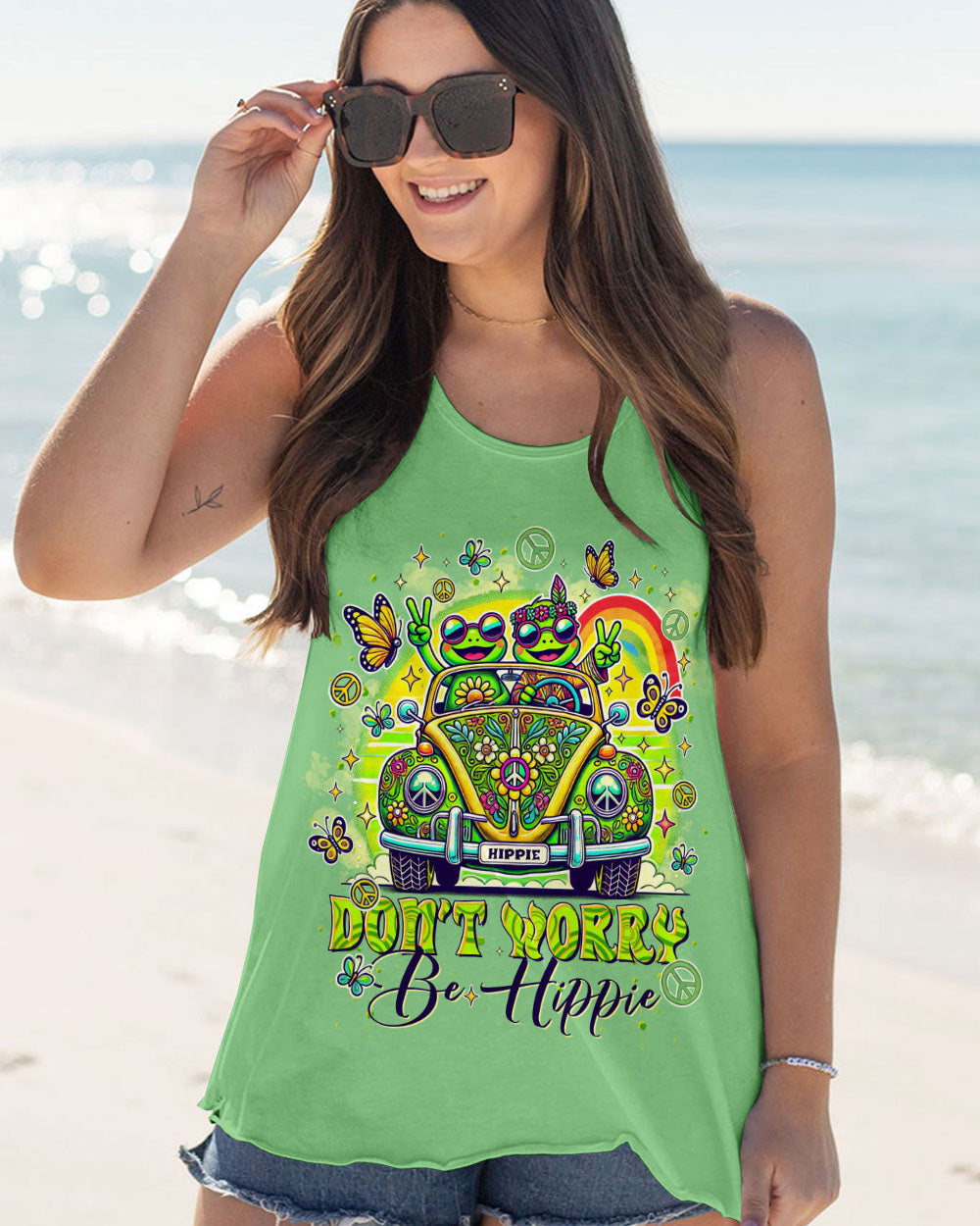DON'T WORRY BE HIPPIE FROG CAR ALL OVER PRINT - TLTR0410242