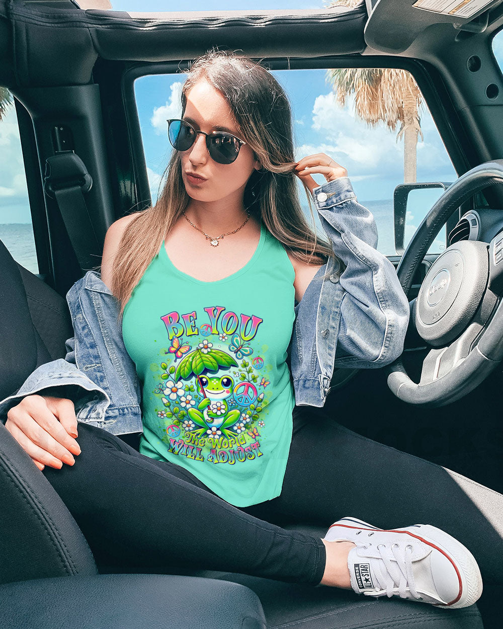 BE YOU THE WORLD WILL ADJUST FROG ALL OVER PRINT - TLTR0412242