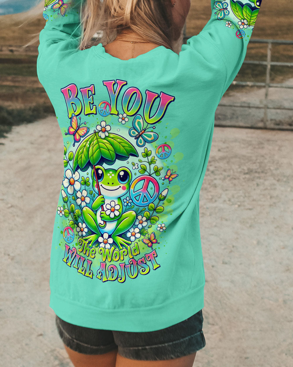 BE YOU THE WORLD WILL ADJUST FROG ALL OVER PRINT - TLTR0412242