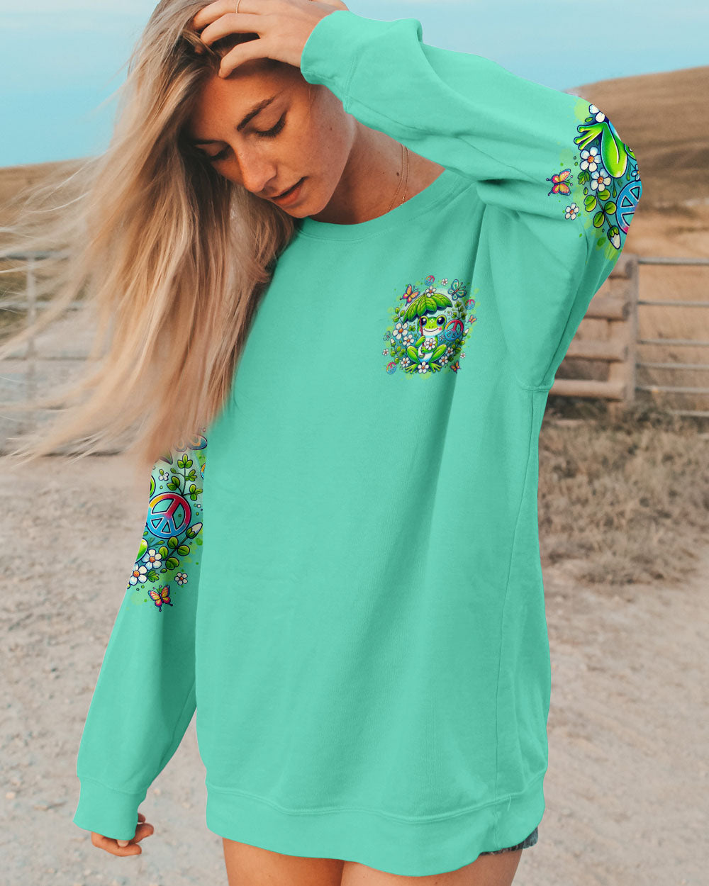 BE YOU THE WORLD WILL ADJUST FROG ALL OVER PRINT - TLTR0412242