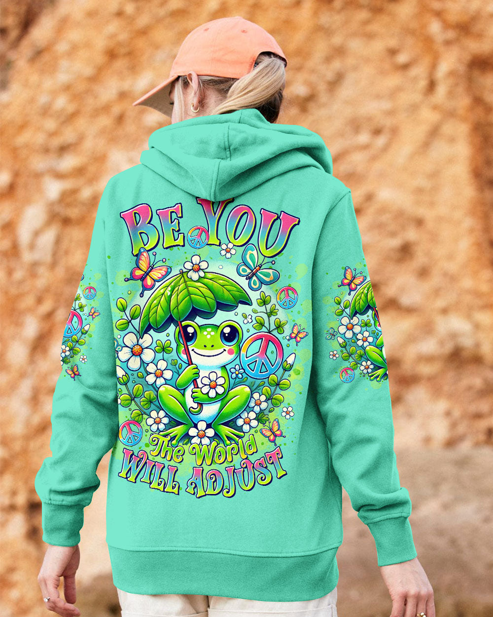 BE YOU THE WORLD WILL ADJUST FROG ALL OVER PRINT - TLTR0412242