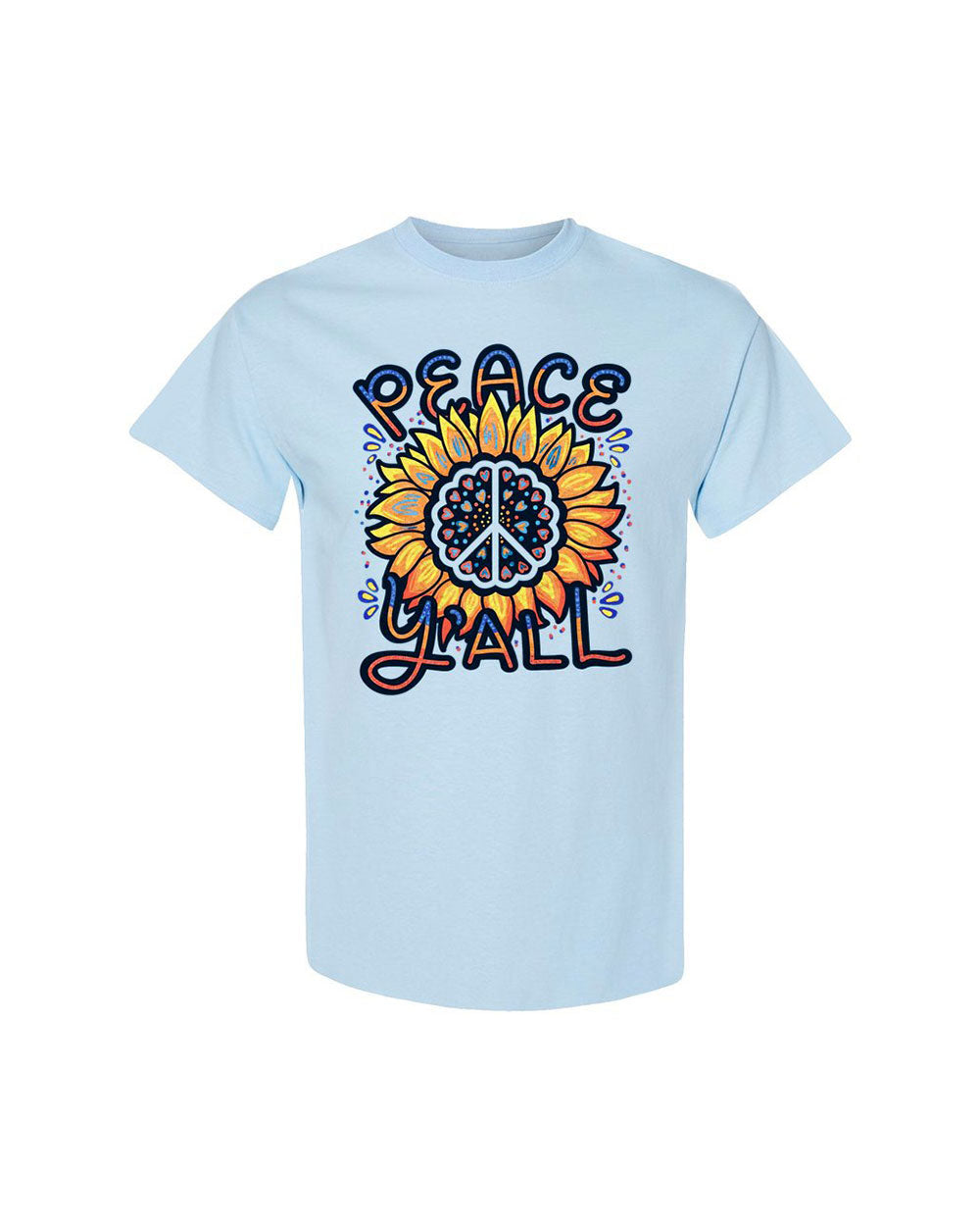 PEACE Y'ALL TIE DYE COTTON SHIRT - TLTR0606239