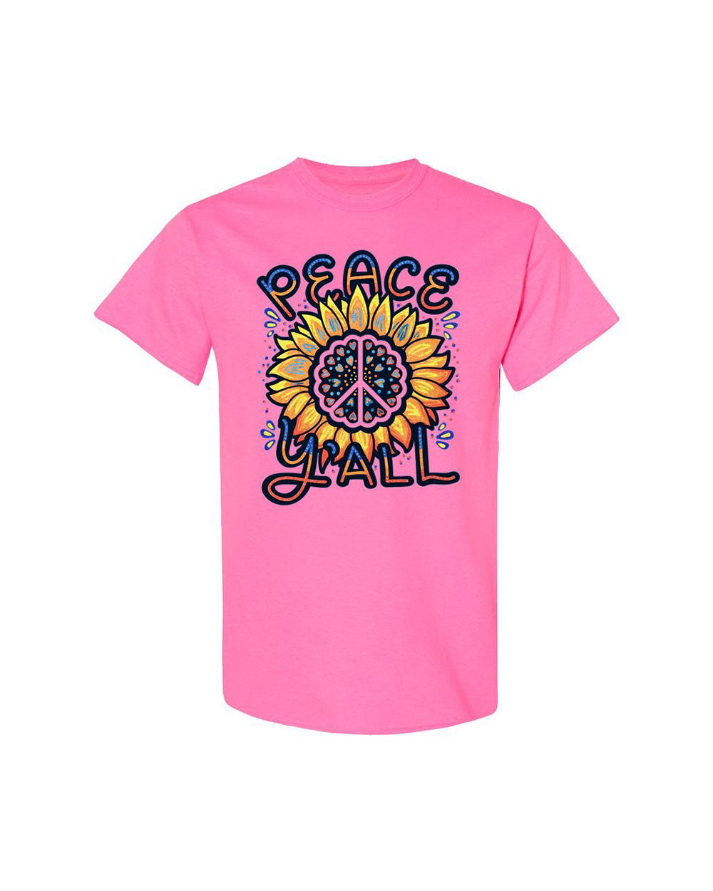 PEACE Y'ALL TIE DYE COTTON SHIRT - TLTR0606239