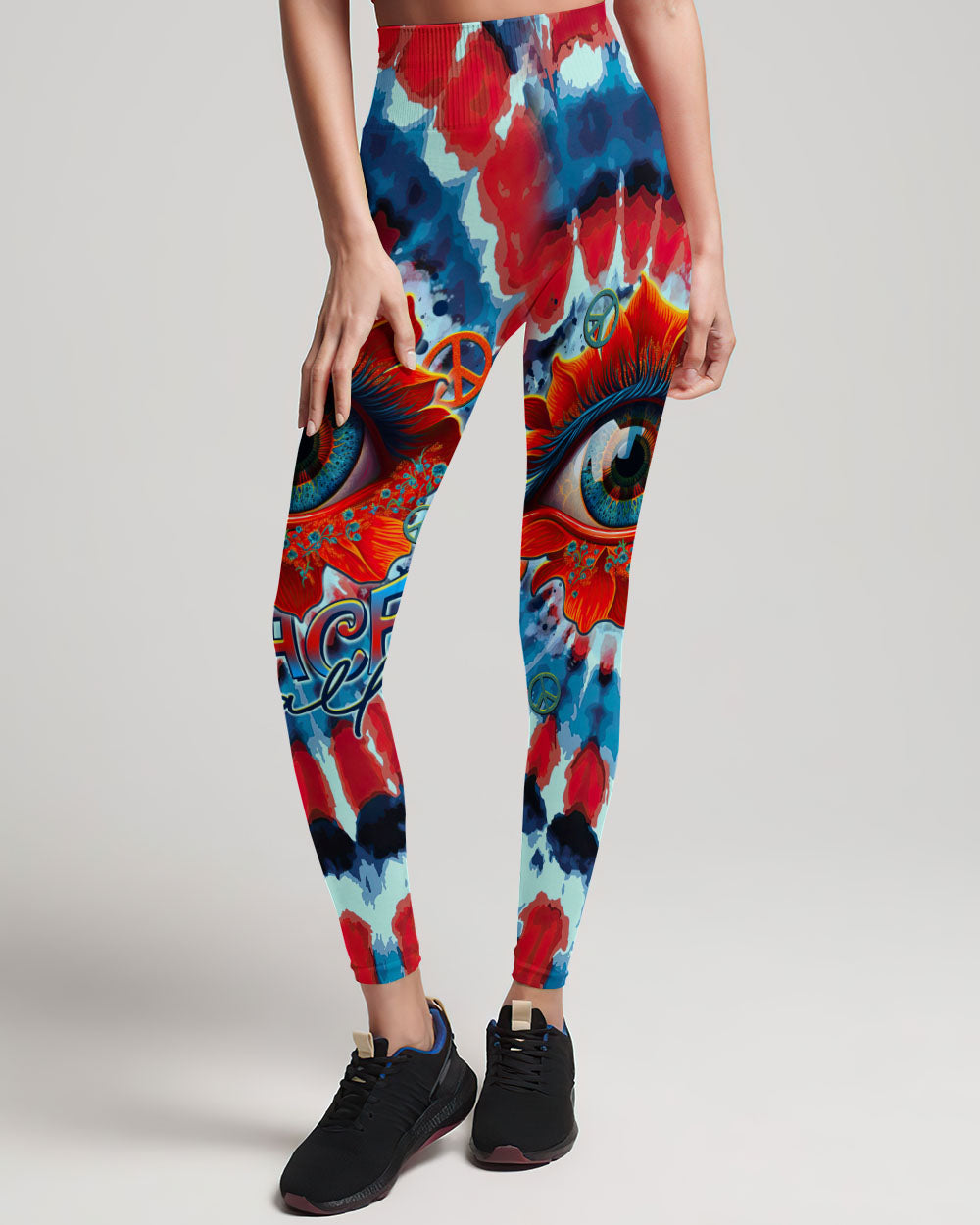 PEACE Y'ALL EYES FLOWER TIE DYE ALL OVER PRINT - TLTR0607238