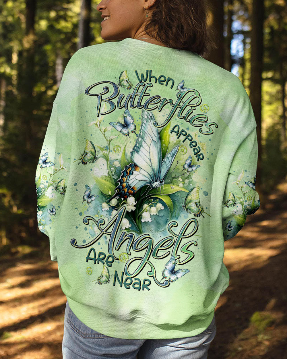 WHEN BUTTERFLIES APPEAR ANGELS ARE NEAR ALL OVER PRINT  - TLTR0712241