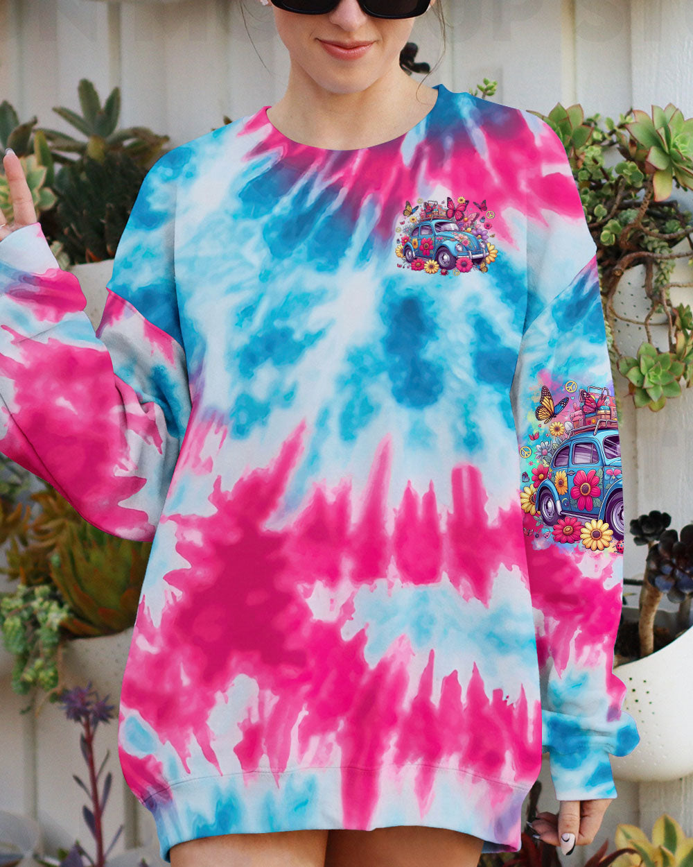 RUNNING AGAINST THE WIND CAR TIE DYE ALL OVER PRINT - TLTR0801254