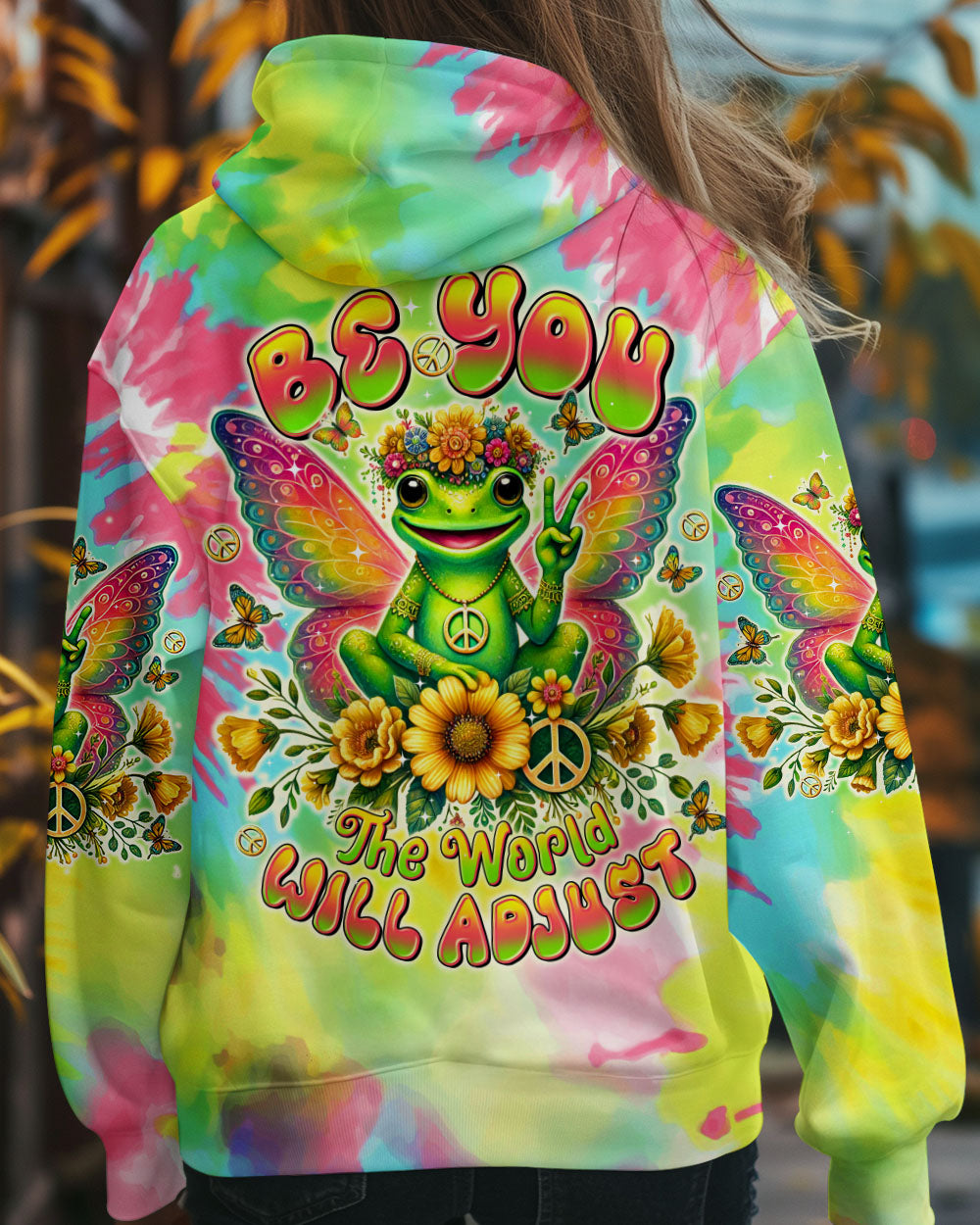 BE YOU THE WORLD WILL ADJUST FROG ALL OVER PRINT  - TLTR0904252