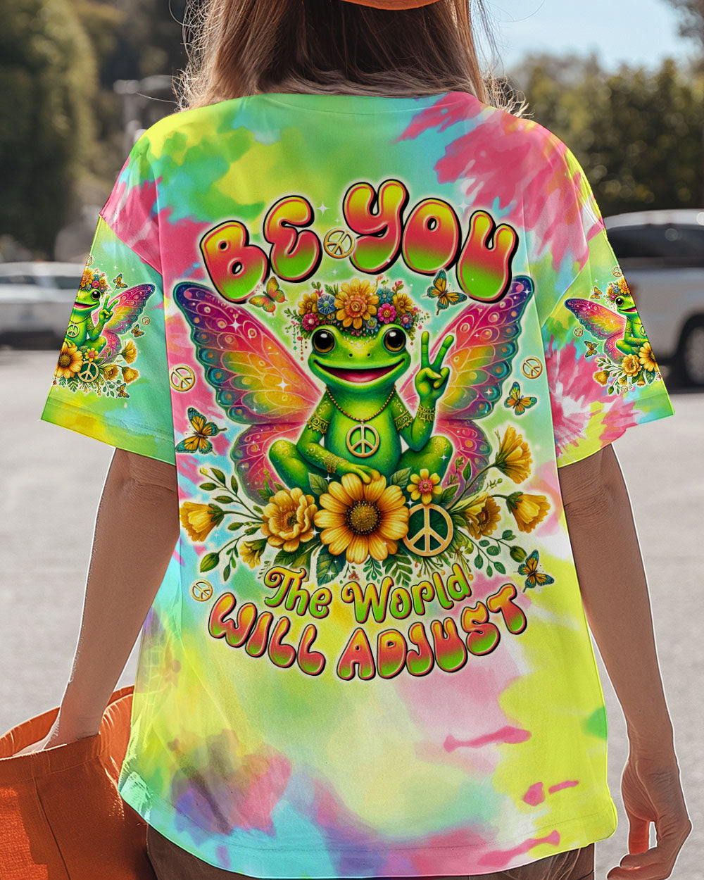 BE YOU THE WORLD WILL ADJUST FROG ALL OVER PRINT  - TLTR0904252