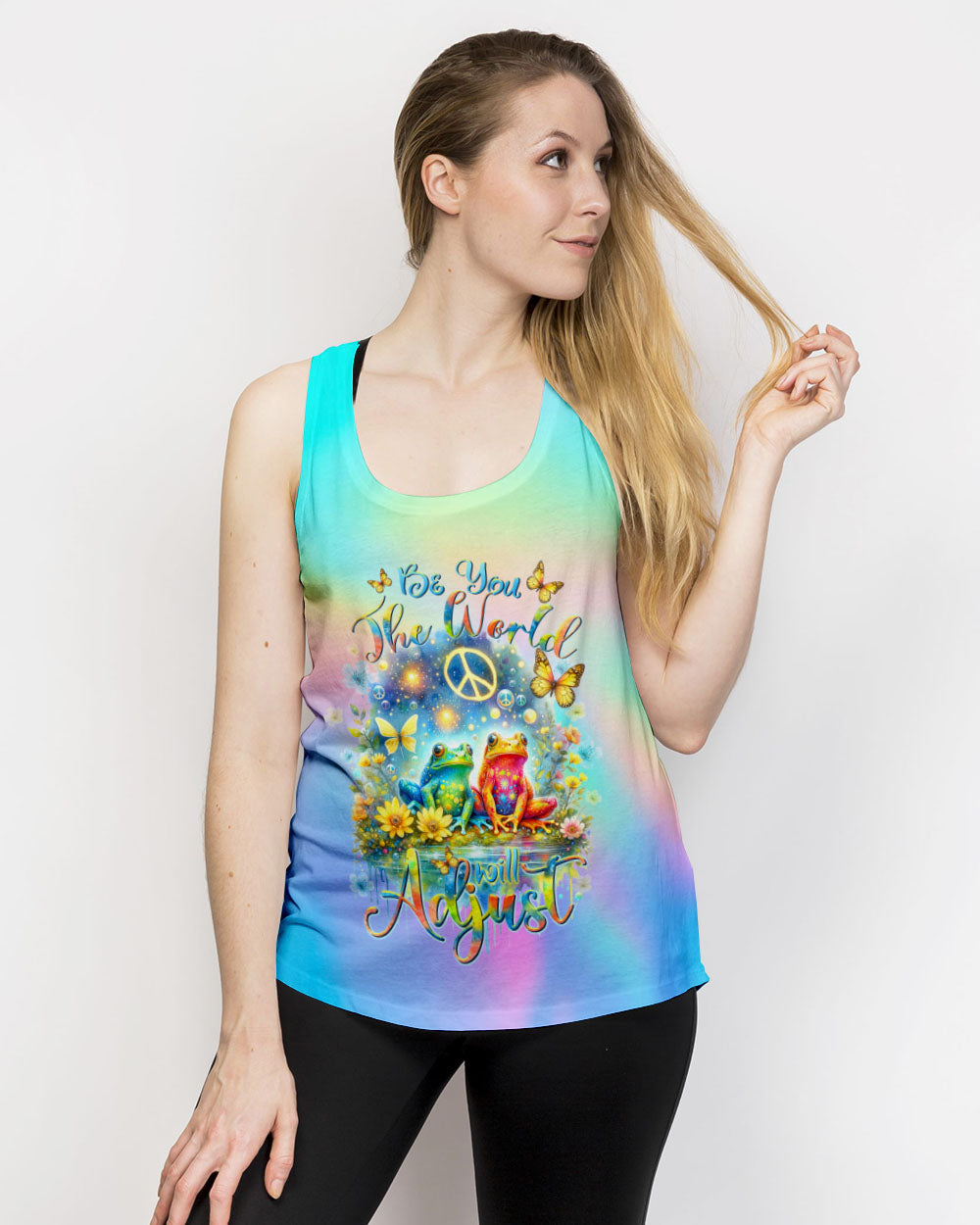 BE YOU THE WORLD WILL ADJUST FROG ALL OVER PRINT - TLTR0911232