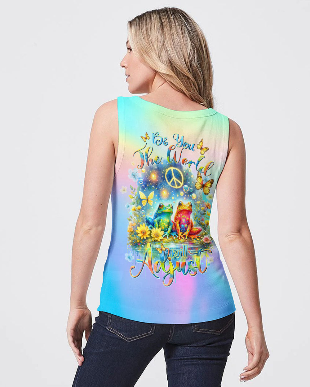 BE YOU THE WORLD WILL ADJUST FROG ALL OVER PRINT - TLTR0911232