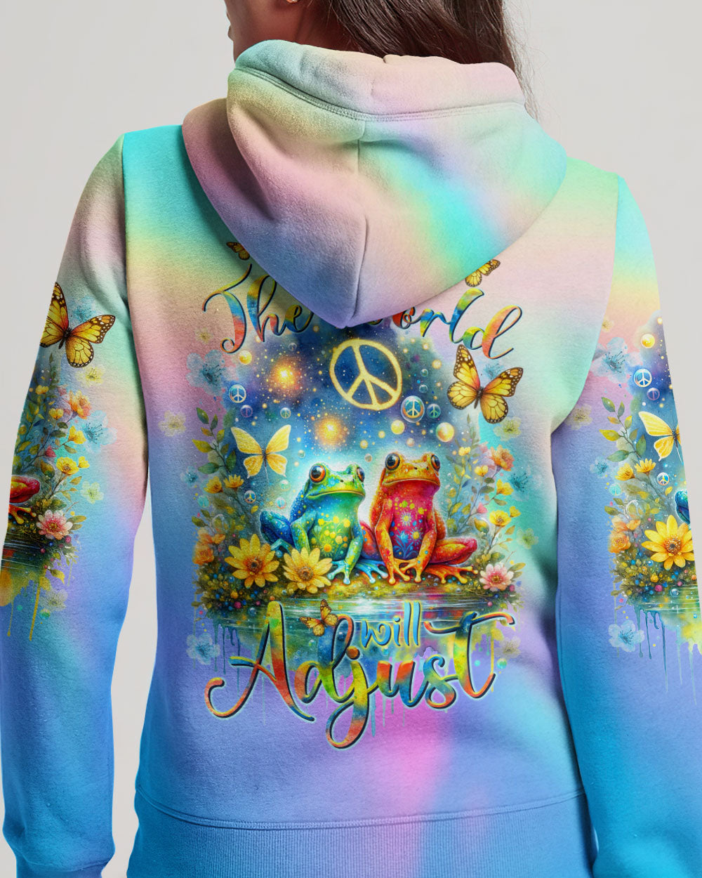 BE YOU THE WORLD WILL ADJUST FROG ALL OVER PRINT - TLTR0911232