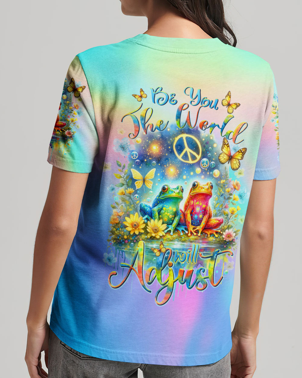 BE YOU THE WORLD WILL ADJUST FROG ALL OVER PRINT - TLTR0911232