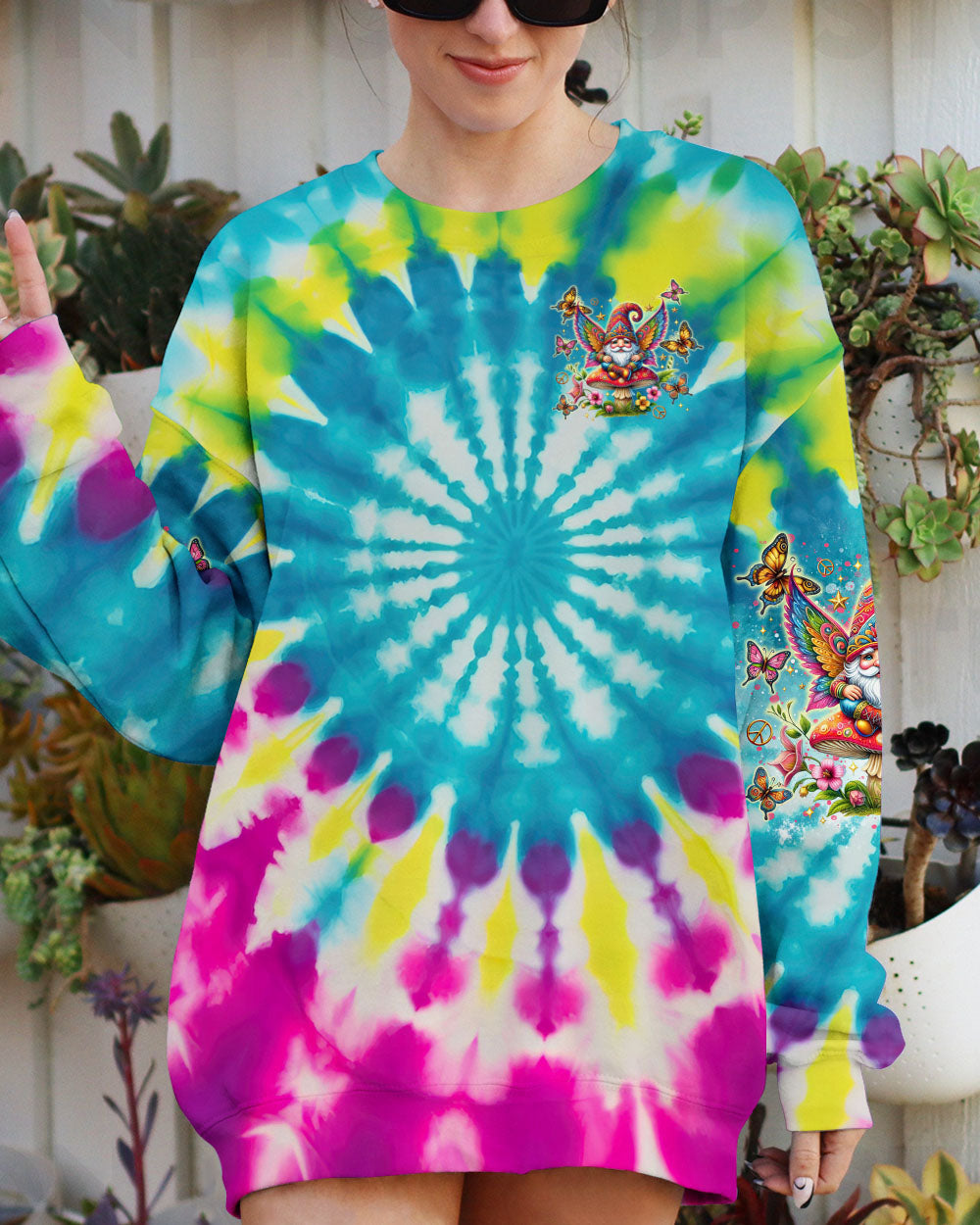 I BELIEVE THERE ARE ANGELS AMONG US GNOME WINGS TIE DYE  ALL OVER PRINT - TLTR1002253