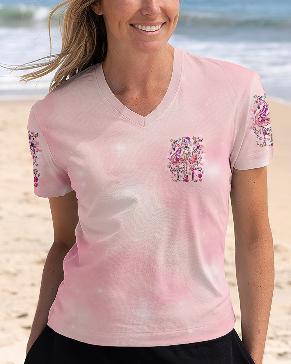 LET'S GO GIRLS FLAMINGO CHRISTMAS ALL OVER PRINT - TLTR1010244